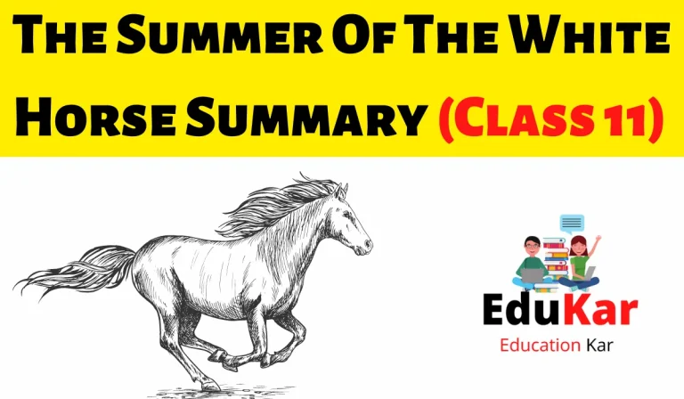 The Summer Of The White Horse Summary Class 11