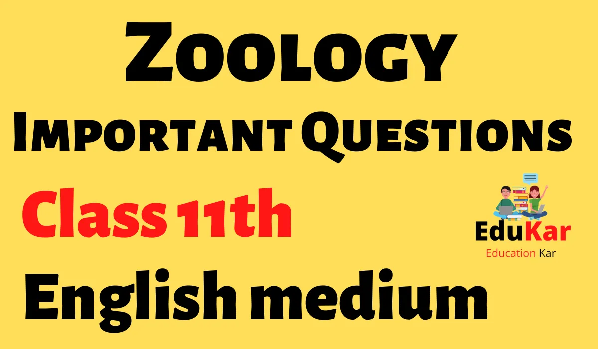 Zoology Important Questions [Class 11th-English medium]