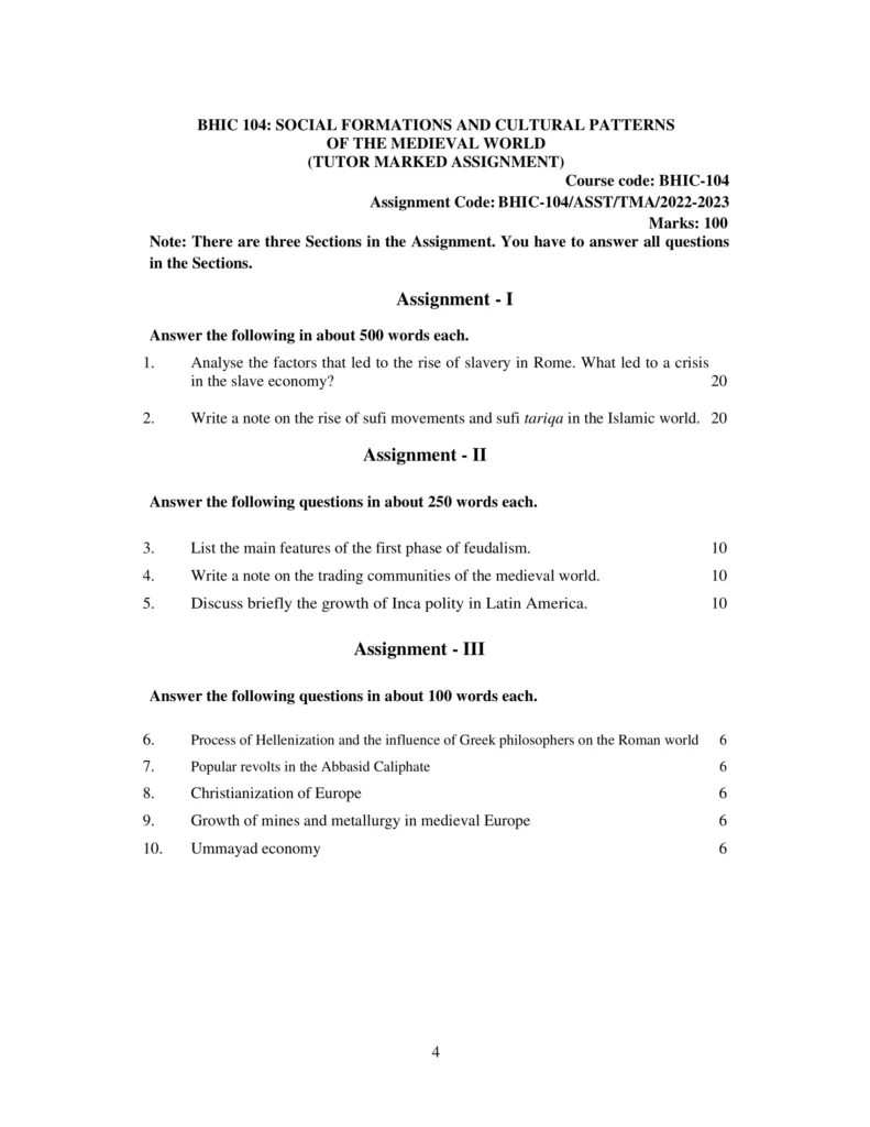 BHIC-104: IGNOU BAG Solved Assignment 2022-2023 - Edukar India