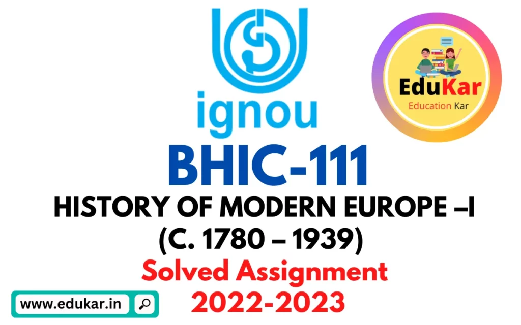 BHIC-111: IGNOU BAG Solved Assignment 2022-2023
