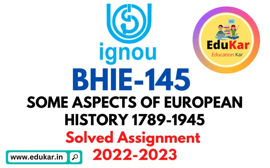 BHIE-145: IGNOU BAG Solved Assignment 2022-2023