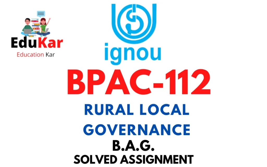 BPAC-112: IGNOU BAG Solved Assignment 2022-2023