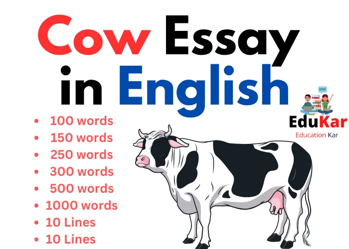 Cow Essay in English 100, 150, 250 , 500 & 1000 words
