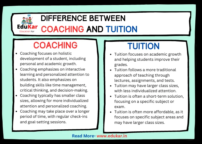 Difference between Coaching and Tuition