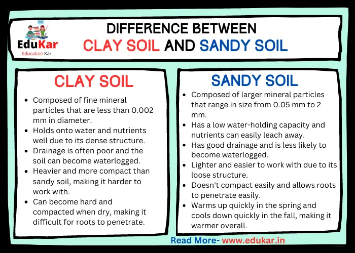 Difference between Clay Soil and Sandy Soil