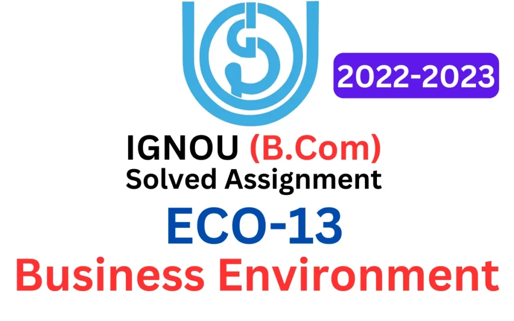 ECO-13: IGNOU B.Com Solved Assignment 2022-2023