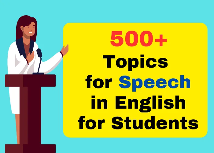 topics for speech in english class 7