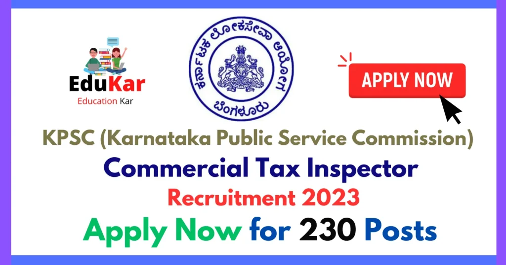 KPSC Commercial Tax Inspector Recruitment 2023