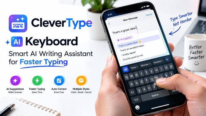 CleverType AI Keyboard Smart AI Writing Assistant for Faster Typing